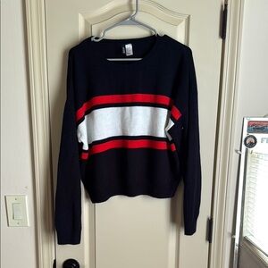 Black and Red Striped Women's Sweater
